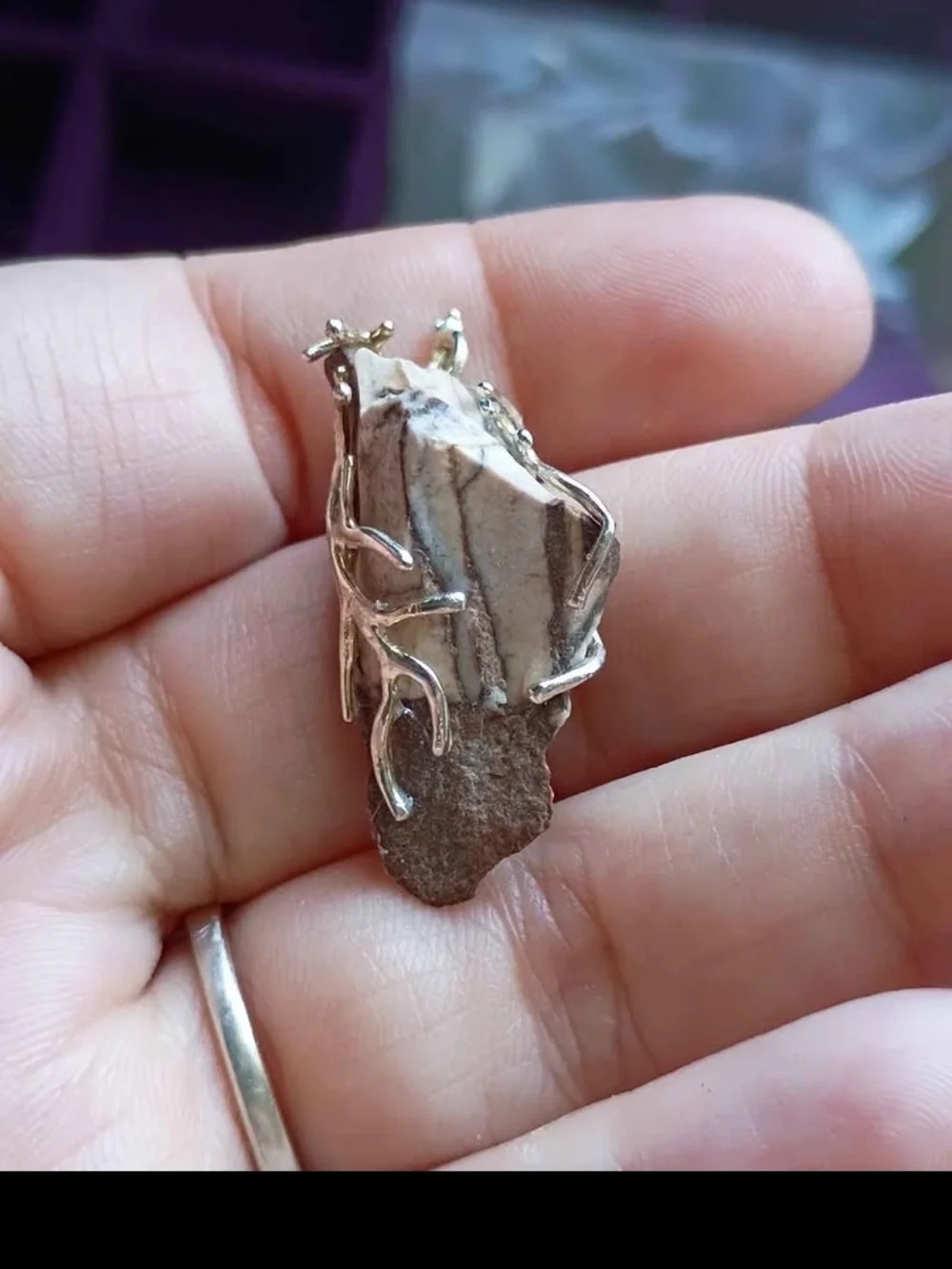Ancient Pathways: Brown Zebra Jasper Relic Pendant